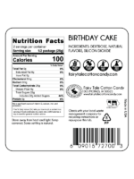 Birthday Cake Cotton Candy Ingredients & Nutrition Label