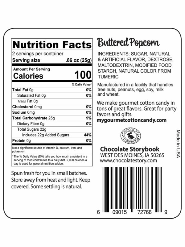 Popcorn Ingredient Label