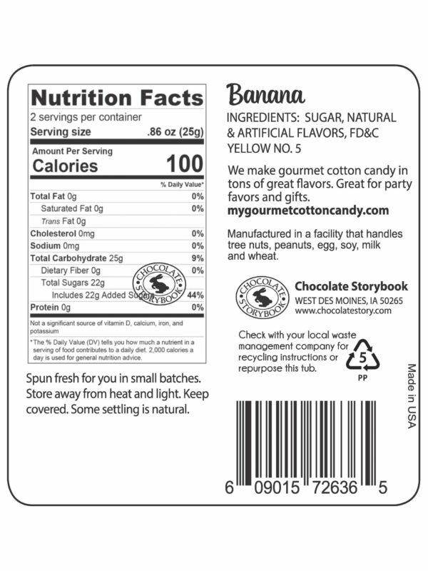 Banana Ingredient label