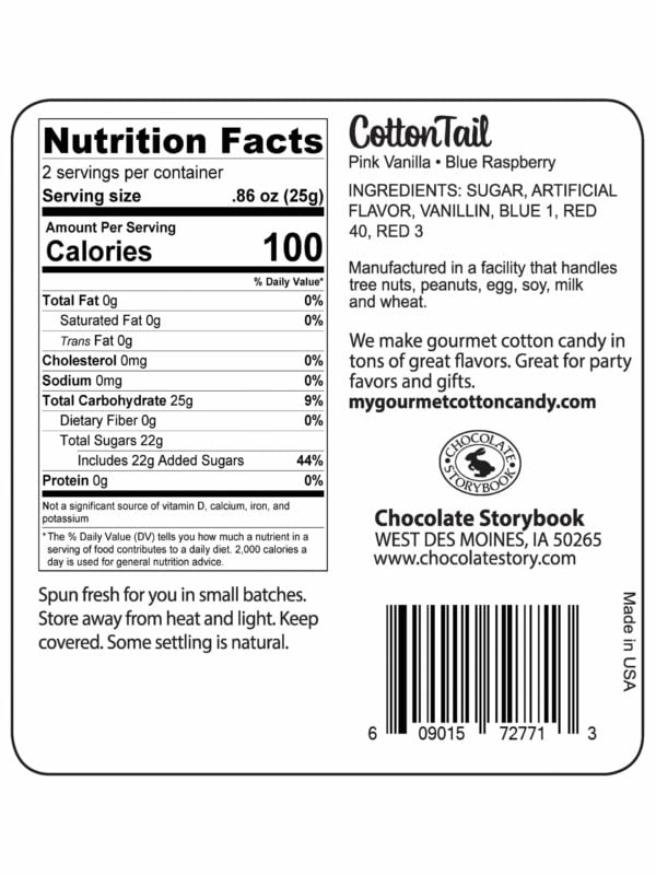 Cottontail ingredient label