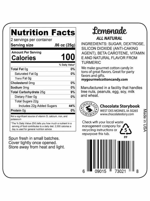 lemonade ingredient label