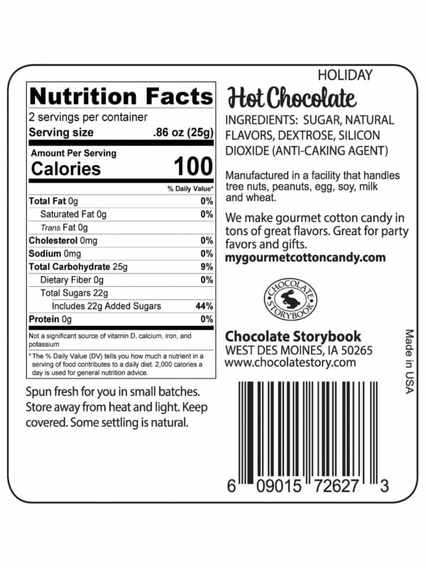 Hot Chocolate Ingredient Label