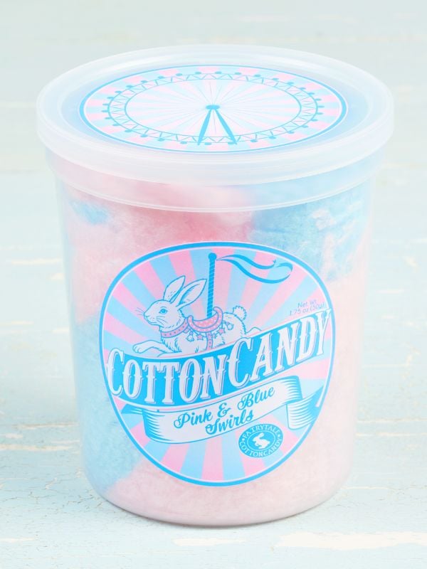 1 tub of Pink and Blue Swirls Cotton Candy
