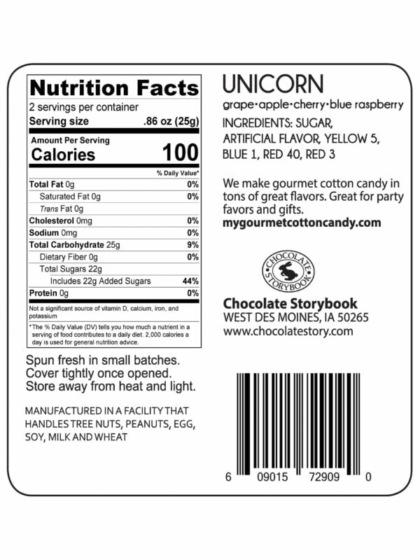 Unicorn Ingredient Label