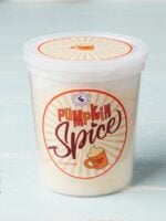 Tub of pumpkin spice cotton candy