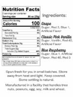 Cotton Candy Classics Gift Set Ingredients and nutrition Label