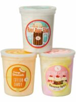 3 tubs of ice cream flavored cotton candy