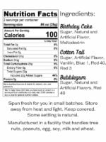 Kid's Favorites Cotton Candy Gift Set Ingredients Label
