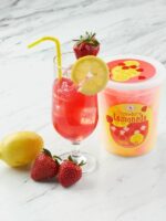 Strawberry Lemonade Cotton Candy tub and Drink