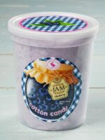 tub of blueberry Jam cotton candy