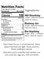 Berry Burst Cotton Candy Nutrition & Ingredients Label