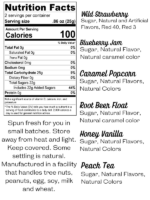 Variety Cotton Candy Express Gift Box Ingredients and nutrition Label