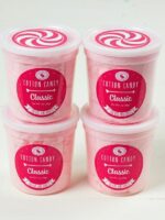 4 tubs of Classic Pink Vanilla Cotton Candy Fun Size