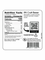 IPA Craft Beer Cotton Candy ingredients and Nutritional Label