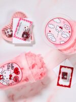 Hello Kitty Strawberry Cotton Candy open tubs and valentines candy