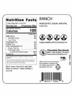 Ranch Cotton Candy Nutrition and Ingredients Label