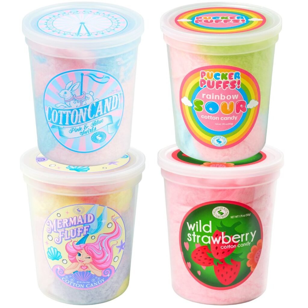 4 cotton candy tubs