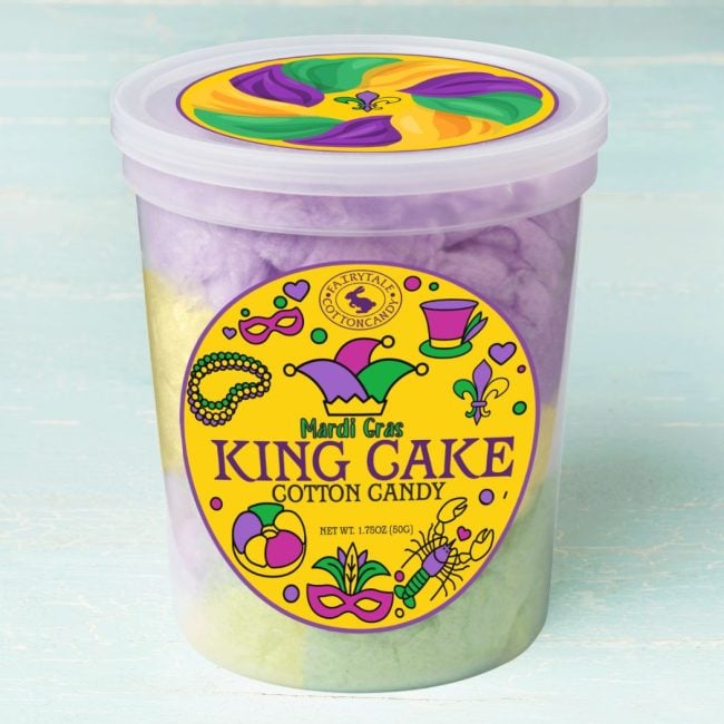 1 tub of King Cake Cotton Candy