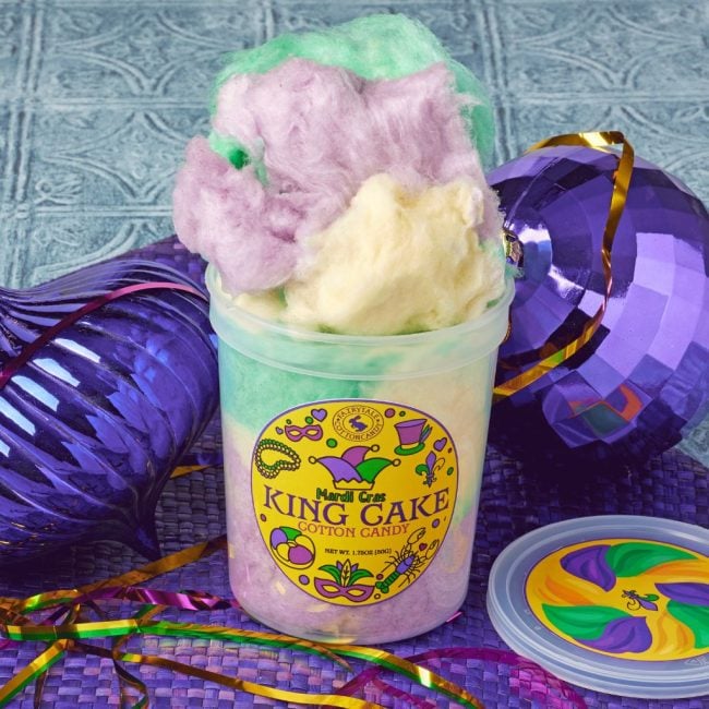 1 tub of king cake cotton candy